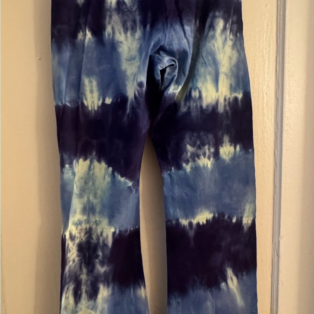 New Women’s Hand Tie-Dyed Dark Navy  and  Denim Blue Legging Pants